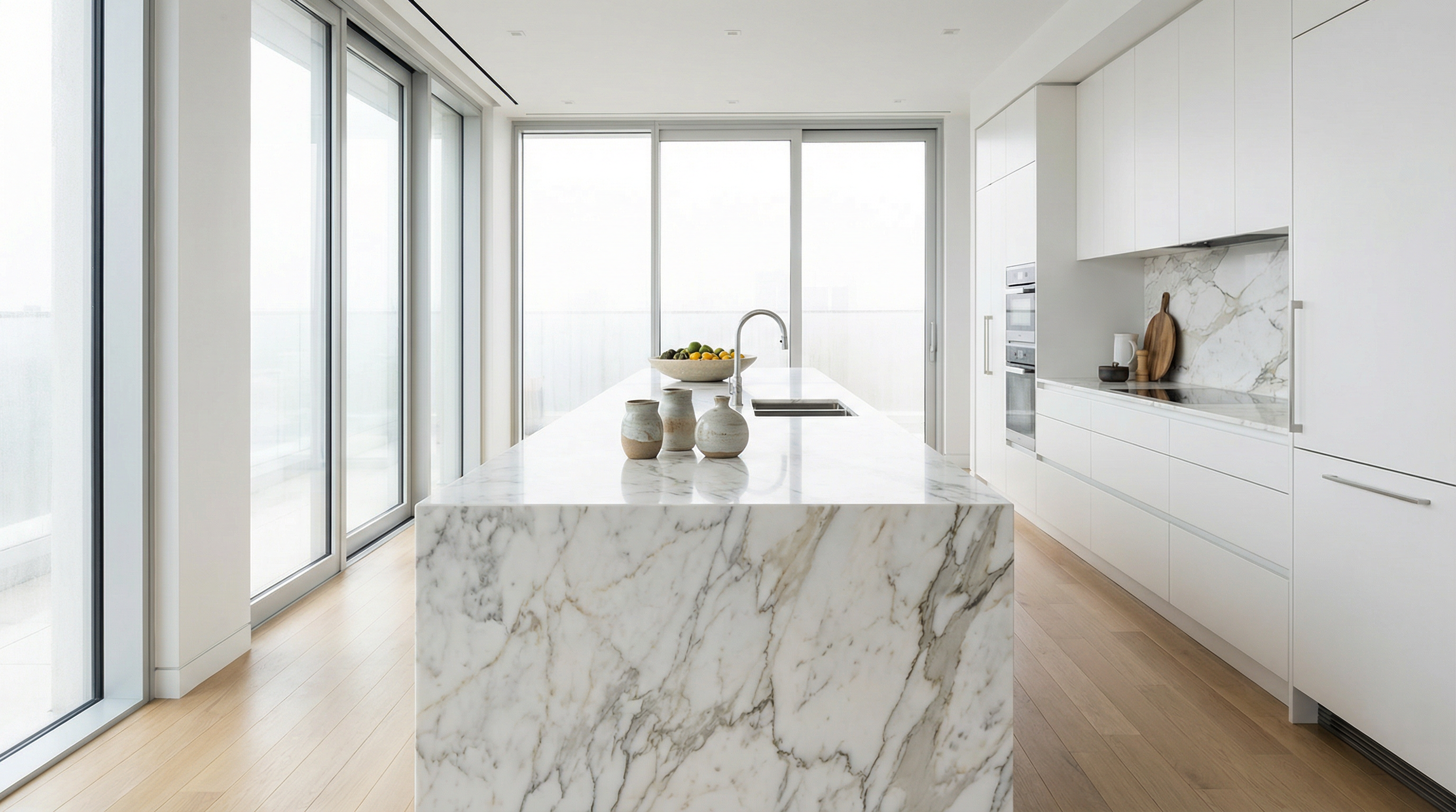 Luxury marble kitchen island